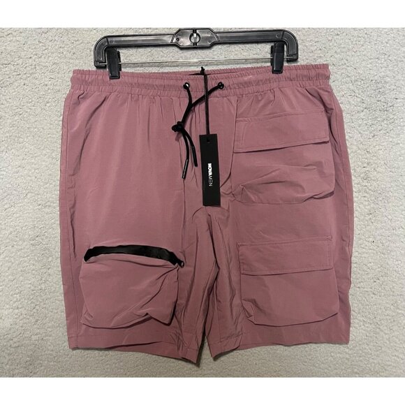 NovaMen Cargo Shorts Mens Sz XL Game On Nylon Casual Shorts NWT PINK - Picture 1 of 13